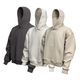 卫衣男女 情侣秋冬保暖帽衫 超短款 500克重磅连帽卫衣纯色boxy美式