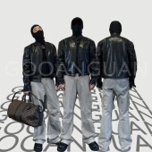 谷安关复古男生美式 街头机车风皮衣秋冬显高休闲百搭硬挺立领夹克