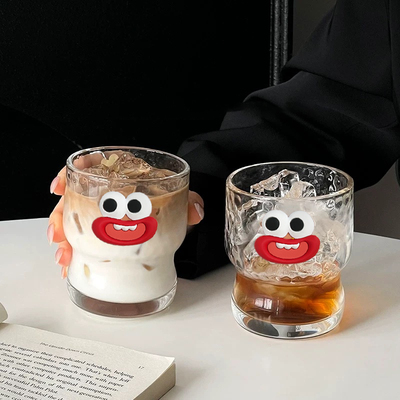 杯子2025新款女高颜值大容量水杯家用ins竖纹玻璃杯调酒杯牛奶杯