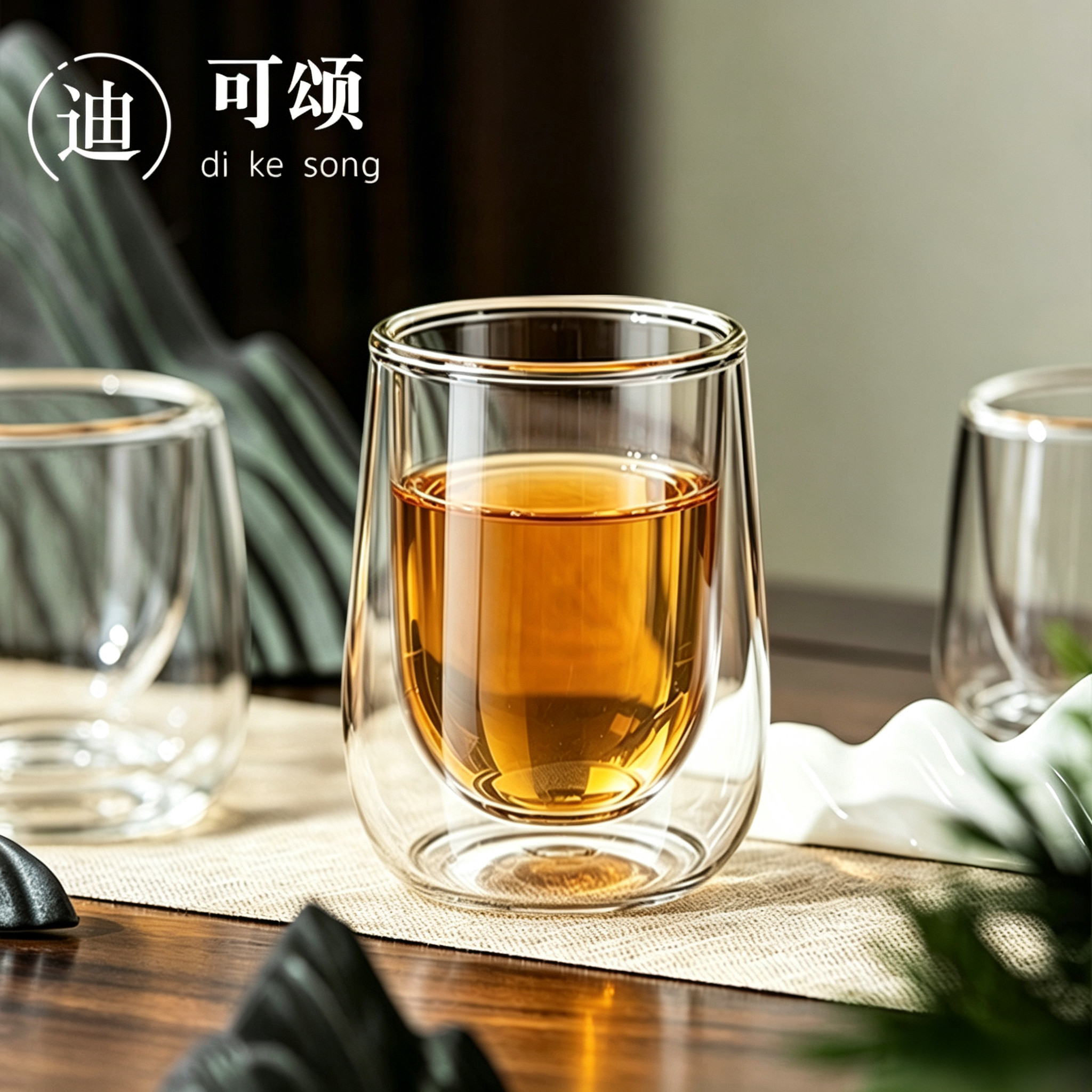双层玻璃茶杯高端个人专用隔热品茶杯透明品茗杯泡茶杯特别主人杯