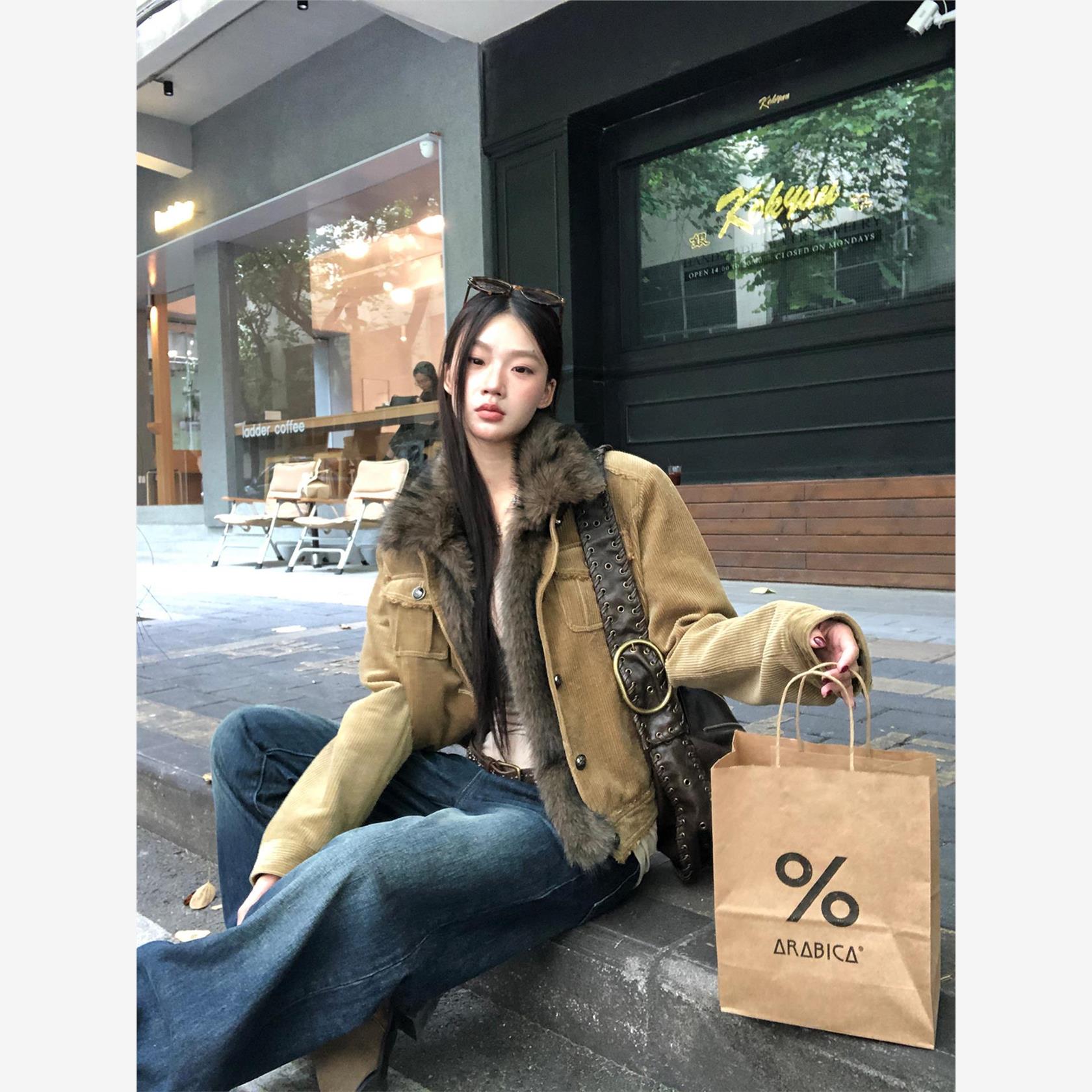 红人馆灯芯绒外套女款秋冬2025新款今年流行爆款巨好看的夹棉上衣
