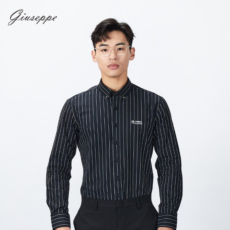 乔治白春秋新款男士商务通勤尖领纯棉长袖衬衫休闲修身版时尚上衣,男装,衬衫,淘宝优惠券,粉丝福利购,淘宝优惠卷