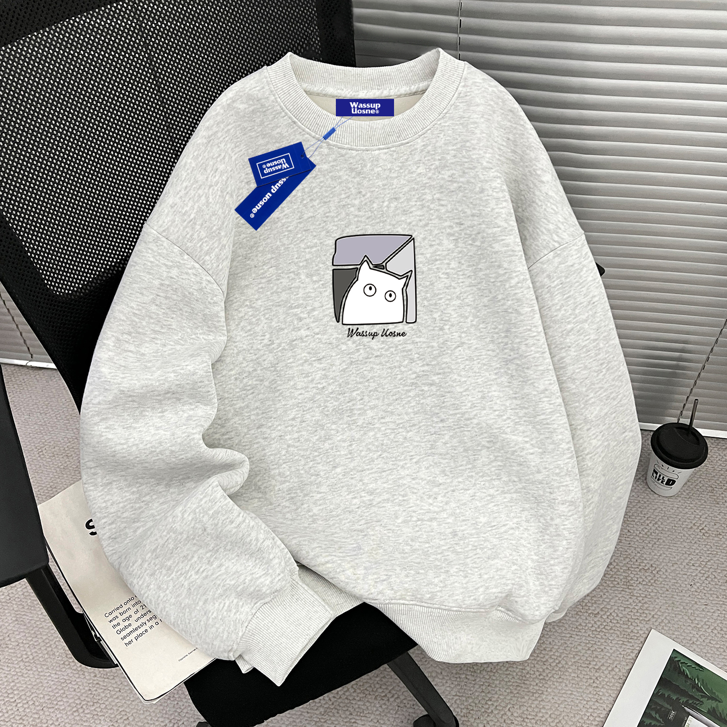 WASSUP圆领卫衣男女同款上衣