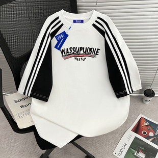 插肩袖 宽松休闲半袖 重磅纯棉短袖 新款 上衣 T恤男生夏季 WASSUP美式