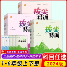 2024版拔尖特训一1二2三3四4五5六6年级上册下册语文数学英语人教苏教版小学教材同步专项训练课时作业本尖子生题库学霸天天练通城