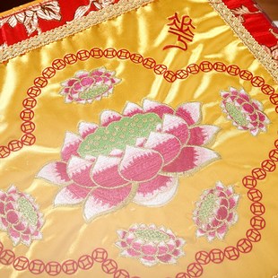 高档绣花莲花拜垫拜佛垫家用佛堂礼佛拜凳寺院用方形拜垫跪拜垫