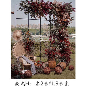 2021新款 饰屏风路引 中式 婚庆舞台铁艺拱门道具森系婚礼场景布置装