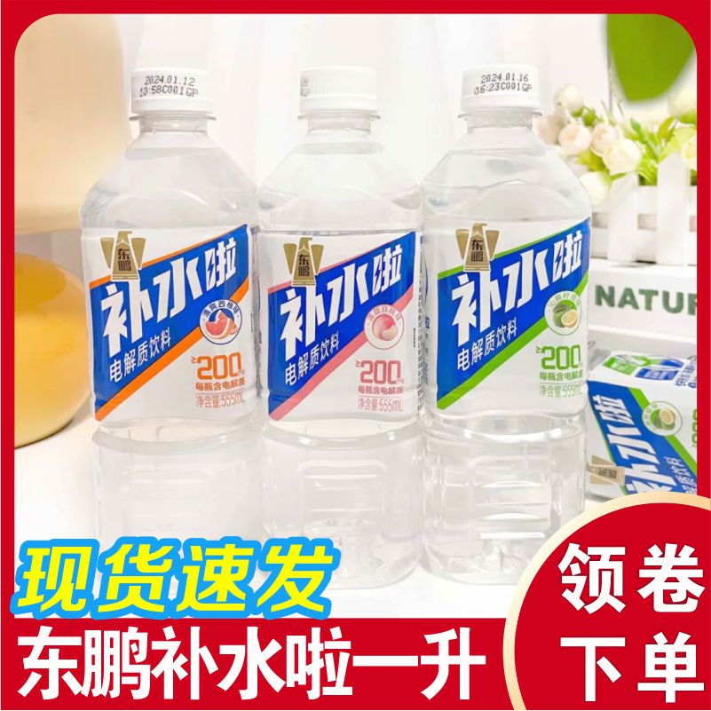 东鹏补水啦一升55ml3瓶西柚柠檬电解质运动饮料即饮饮料饮用水