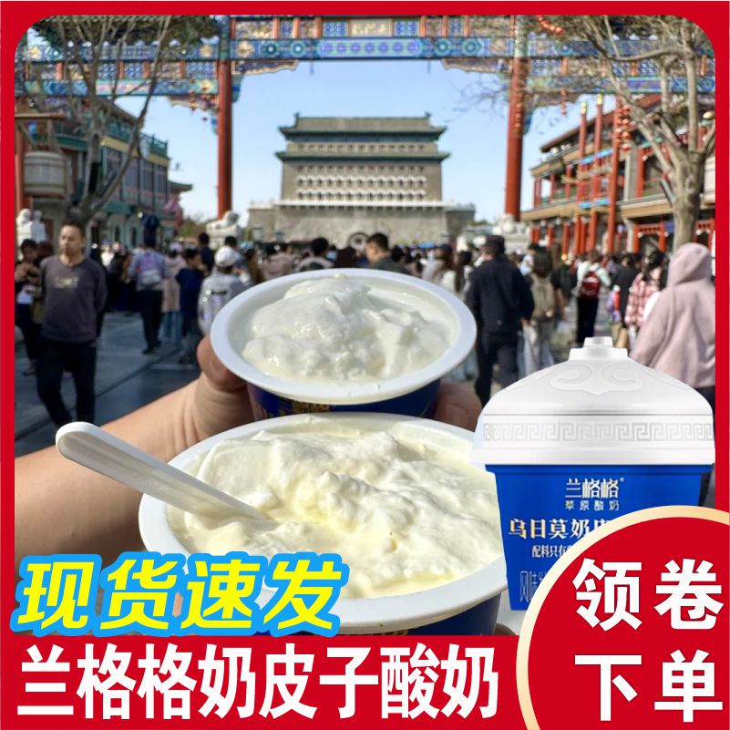 兰格格奶皮子酸奶乌日莫奶皮子酸奶140g内蒙古低温发酵乳风味牛乳