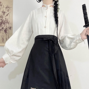 原创汉服对襟刺绣提花上衣百搭日常款新中式配马面裙单上衣女外套