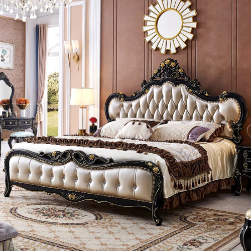 欧式真皮床1.8米双人床