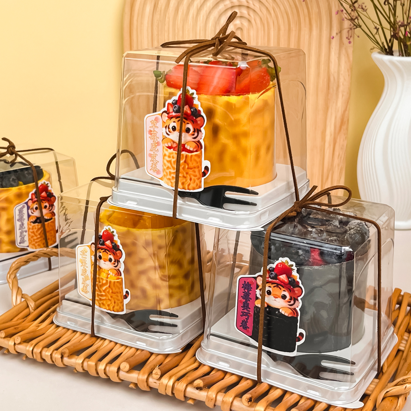 加高2寸虎皮蛋糕卷包装盒提拉米