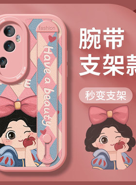 适用opporeno12手机壳女款oppo reno10pro+保护套防摔find x5腕带全包reno8磨砂7pro软外壳reno6支架格子公主