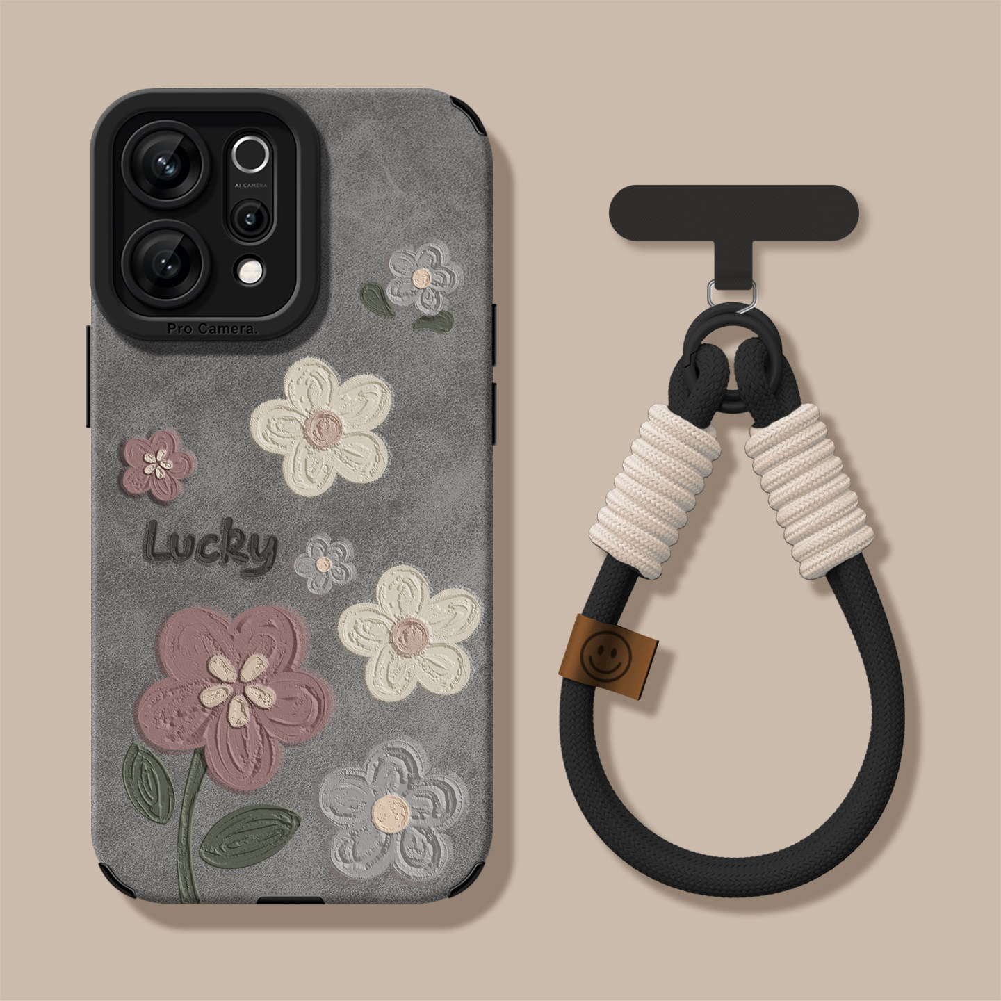 适用opporeno14手机壳手绳reno13pro保护套女款12pro新款11防摔翻毛皮reno14pro硅胶全包8pro+复古小花软外壳,3C数码配件,手机保护套/壳,淘宝优惠券,粉丝福利购,淘宝优惠卷