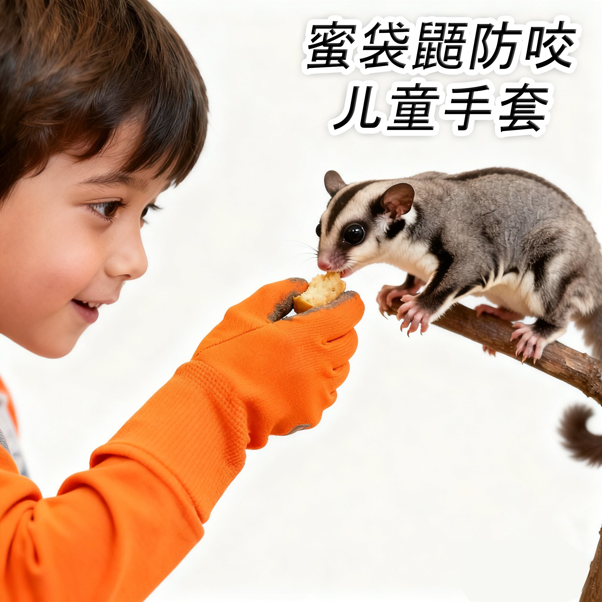 蜜袋鼯防咬手套儿童宝宝防护宠物洗澡防抓伤仓鼠鹦鹉兔子喂养用品