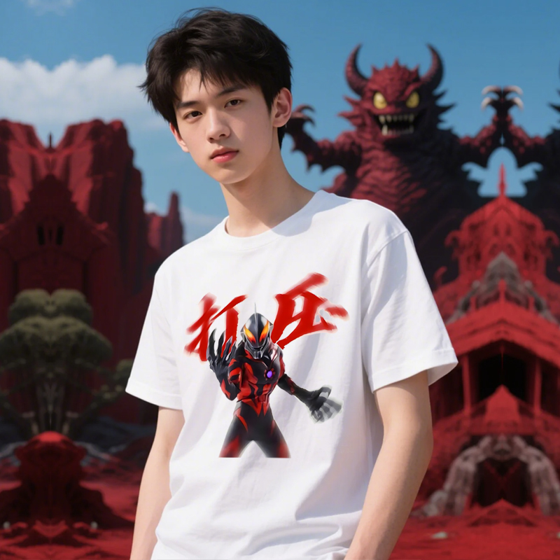 打压贝利亚权威短袖t恤青少年儿童纯棉衣服忘本刻薄印花服百搭装