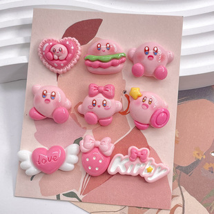 亮面星之卡比3D立体水杯贴奶油胶DIY材料手机壳发夹充电宝显示屏