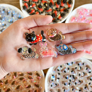 切面细闪长身体动物3D立体水杯贴纸中控台显示屏贴手工创意贴DIY