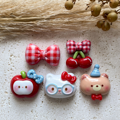卡通苹果领结樱桃kitty3D立体