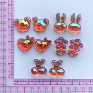 高透闪粉切面电镀樱桃3D立体水杯贴纸中控显示屏贴电动车车载贴