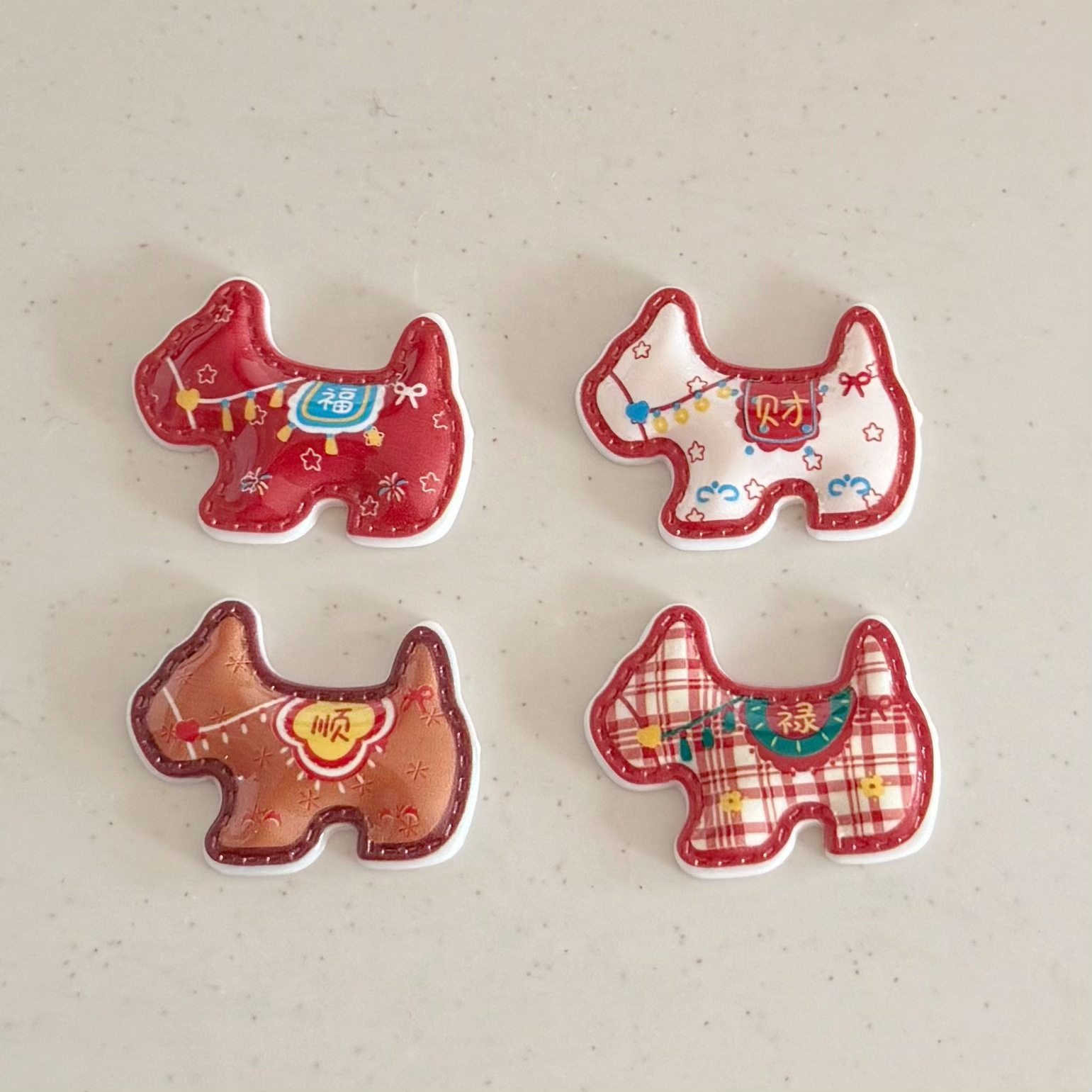 新年红色格纹小马3D立体水杯贴纸中控显示屏贴手工创意贴树脂DIY,饰品/流行首饰/时尚饰品新,其他DIY饰品配件,淘宝优惠券,粉丝福利购,淘宝优惠卷