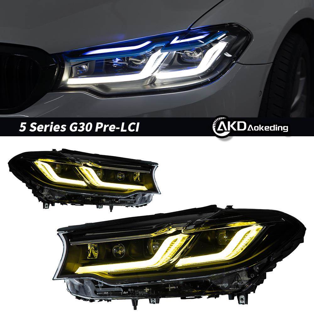专用于18-20款宝马G30双色可切换大灯总成跨境LED日行灯转向灯车