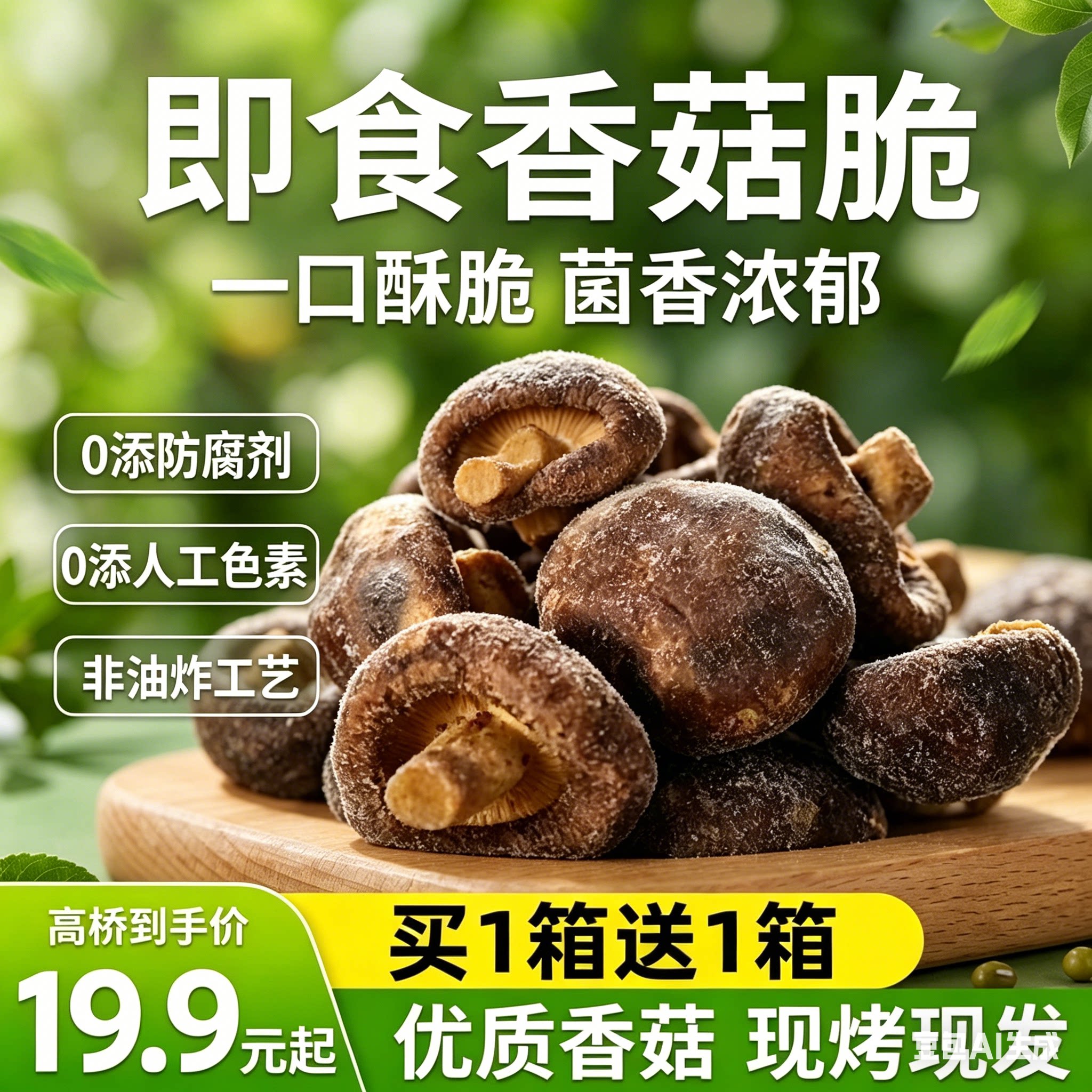农科院香菇脆开袋即食黑松露菌菇蘑菇脆蔬菜干果蔬混合装休闲零食