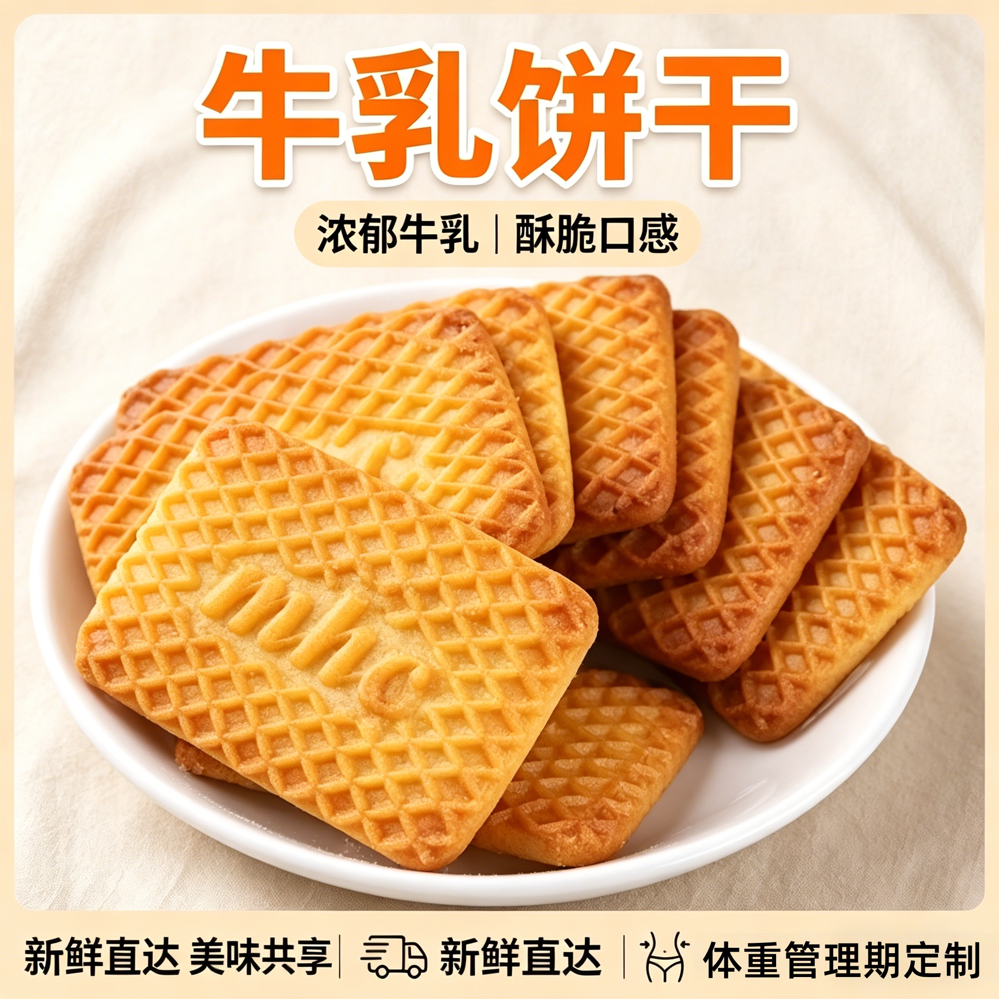 牛奶饼干整箱批发牛乳特仑酥老式早餐高钙饼干怀旧零食