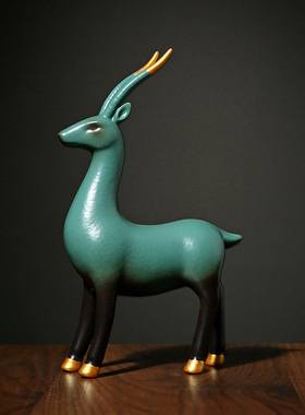 陶瓷珍藏版三羊开泰补角风水摆件客厅酒柜家装饰品办公室开业乔迁