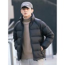 黑色立领轻薄保暖白鸭绒羽绒服男2025新款冬季青少年加厚短款外套
