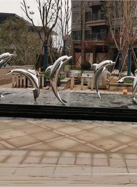 加工定制不锈钢喷泉雕塑动物造型城市园林不锈钢造型铸铜雕塑摆件