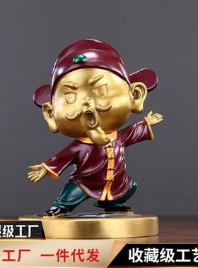 黄铜小财神家居礼品摆件办公室办公桌玄关店铺开业商务送礼摆设
