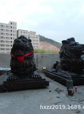 中式黄铜汇丰狮子铸铜狮子欧式雕塑摆件酒店广场银行门口景观摆设