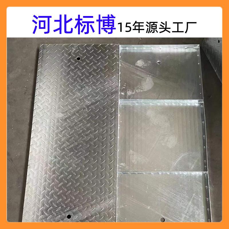 河北老厂生产热镀锌花纹复合钢格栅网格6花纹钢盖板