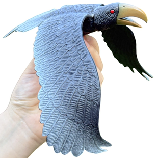 仿真乌鸦老鸹儿童玩具猛禽果园菜地阳台吓鸟神器驱鸟塑胶动物模型