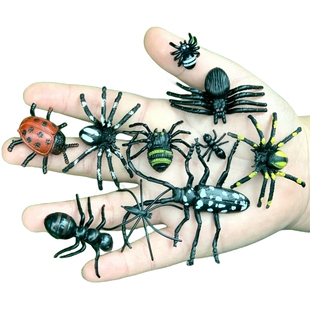 仿真小蛇迷你蜘蛛蚂蚁昆虫子套装 幼儿园儿童认知吓人玩具动物模型