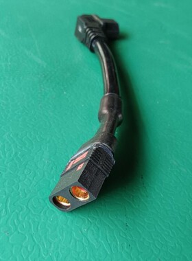 6平方电动车品字插头弯头转qs8-s加粗耐高温电源转换线连接线