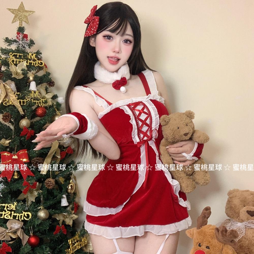 性感辣妹圣诞旗袍连衣裙套装