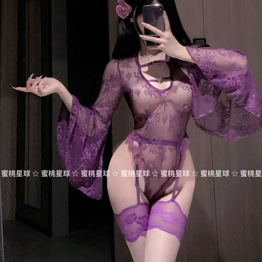 性感蕾丝透视镂空连体衣