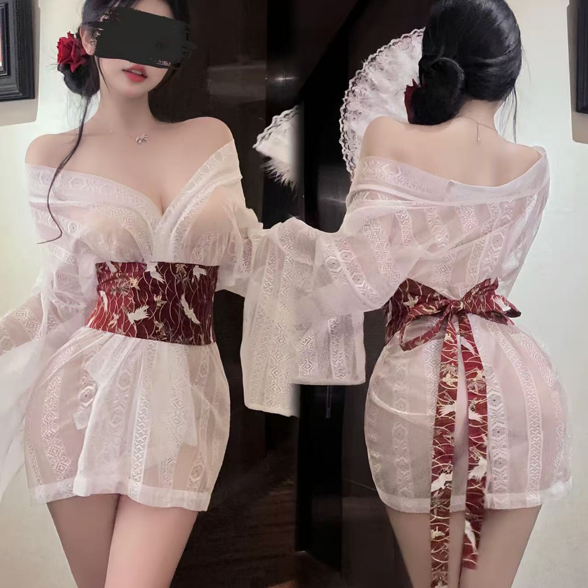 日系古风透视和服cos制服套装