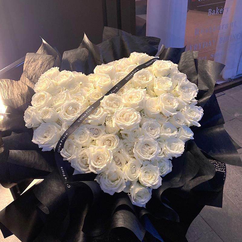 520节白玫瑰花束送女友鲜花速递同城杭州北京深圳生日花店配送