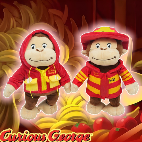 消防员乔治猴子好奇的猴子Curious George毛绒玩具公仔生日礼物