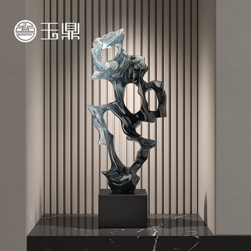 雕塑客厅太湖石尊玉鼎树脂简约