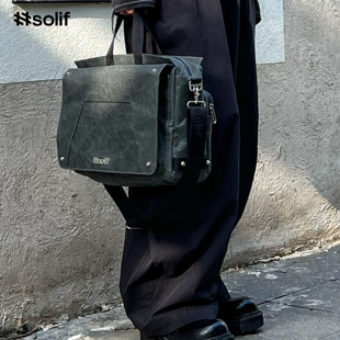 【新品】solif黑皮书公文包时尚简约百搭大容量手提斜挎包通勤男