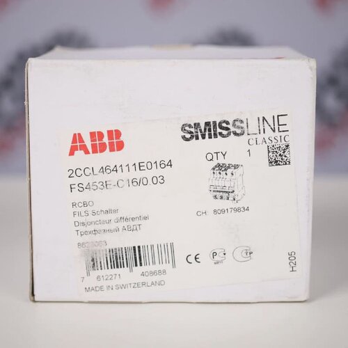 【】ABB SMISSLINE 2CCL464111E0164 FS453EC160.03 RESIDUAL CUR