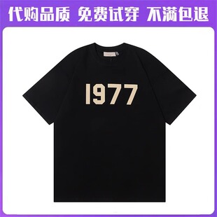 ESSENTIALS官方植绒1977夏季短袖T恤男女情侣装小众高街复线FOG潮