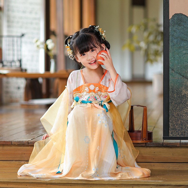 【西子问】汉服女童春秋2024新款超仙襦裙儿童古风仙气连衣裙鹿葵