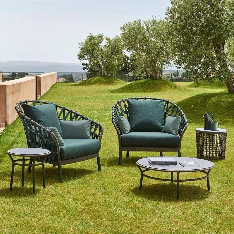 户外藤编沙发庭院花园别墅露台休闲简约接待室沙发茶几组合家具