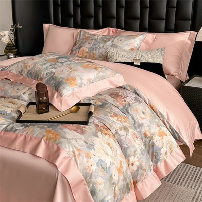 轻奢高级感主卧室全棉纯棉四件套四季通用床单被套床笠款床上用品