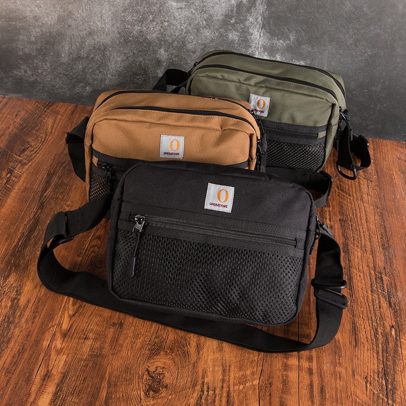 男士单肩包帆布工装风休闲时尚斜挎包个性横款日系邮差包运动挎包